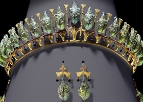 Lady Granville s Beetle tiara and earrings